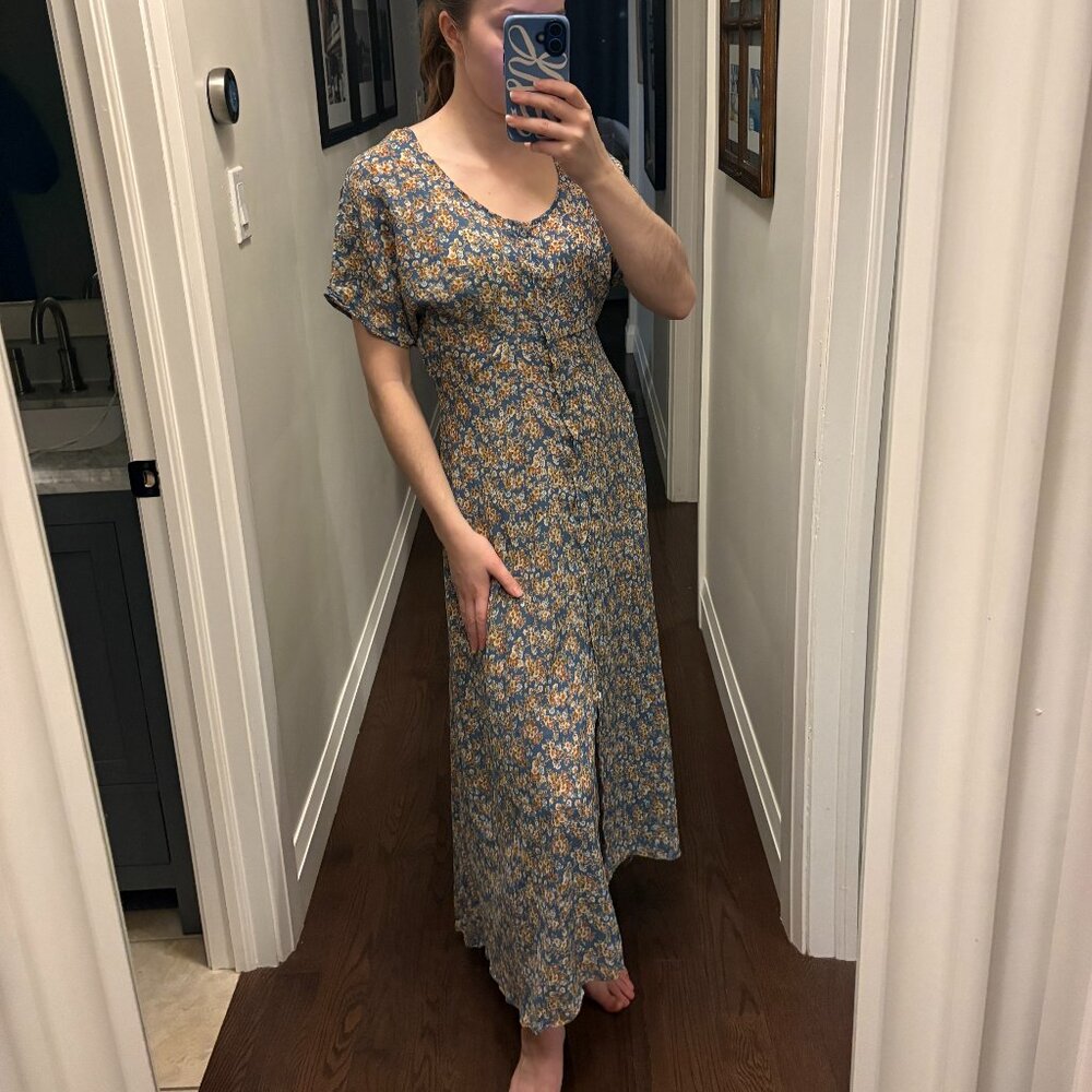 Vintage floral button down dress